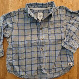GAP light plaid L/S button front shirt sz 3xl (3 years) boys